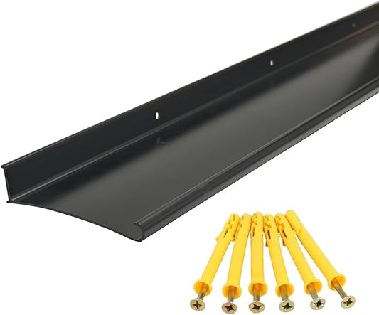 Aluminum Overhead Door Rain Drip Cap Guard for Exterior Door and Window Top,43.3” Drip Edge Flashing,Deflectord,Diverter, Anodized 1PCS Black