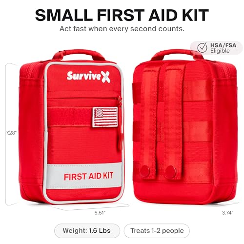 SurviveX Small First Aid Kit, Emergency Kit for 1-2 People - Image 3