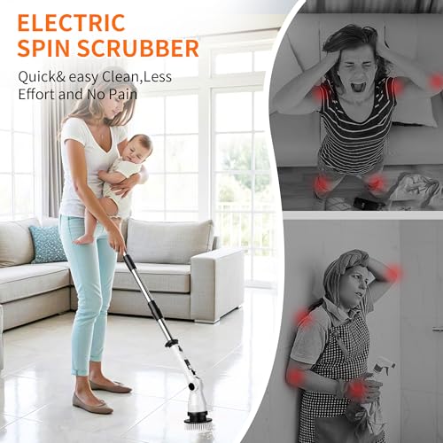 Electric Spin Scrubber, Power Cordless Cleaning Brush - Image 5
