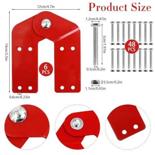6 Pcs Attic Ladder Hinge Replacement Kit with Anti Slip - Image 3