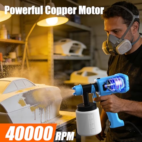 Paint Sprayer, 900ML High Capacity Spray Gun with 4 Nozzles - Image 3