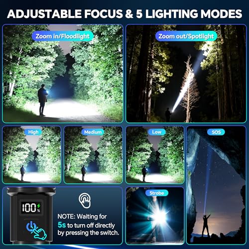 Rechargeable Flashlights Super Bright LED Flash Light 2 Pack - Image 3