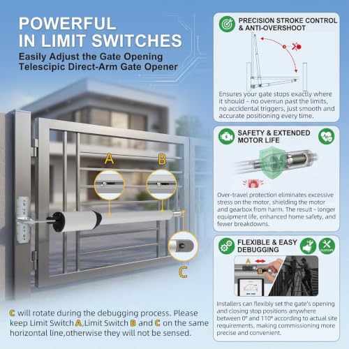 C05 Automatic Smart Gate Opener Kit with APP for Medium Duty Dual - Image 5