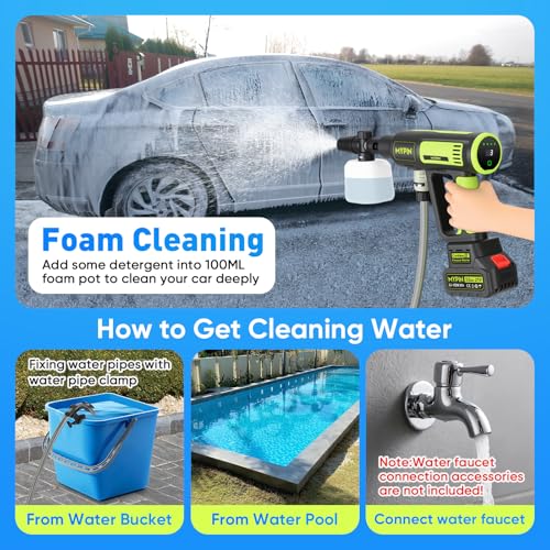 LCD Display Portable Cordless 725 PSI Pressure Washer - Image 6