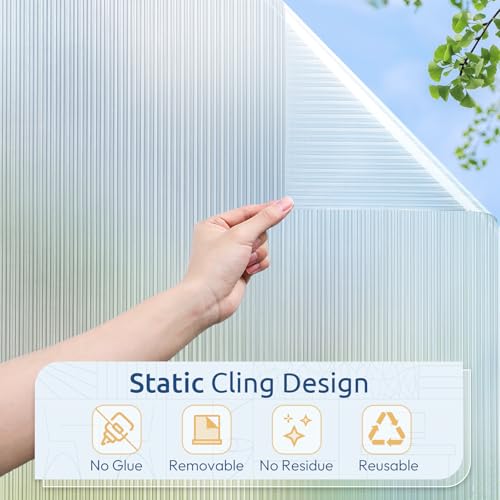 rabbitgoo Reeded Glass Window Privacy Film, Static Cling - Image 6