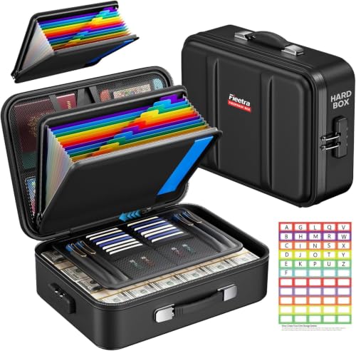 Fireproof Document Box with Lock, Hard Case Safe Box Water - Image 2