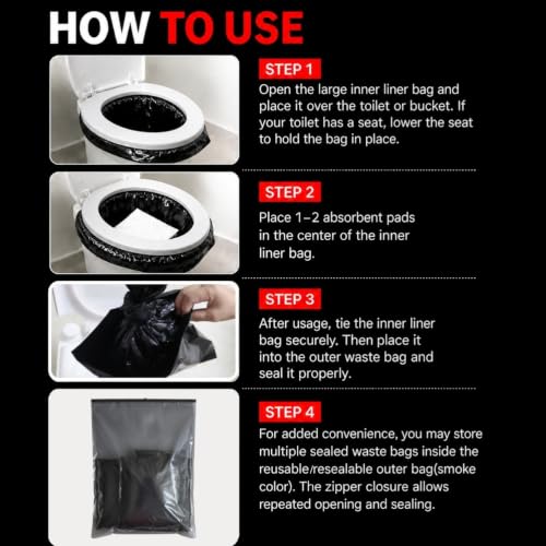 Toilet Waste Bags Kit with Triple-Protection, Leak-Proof & - Image 6