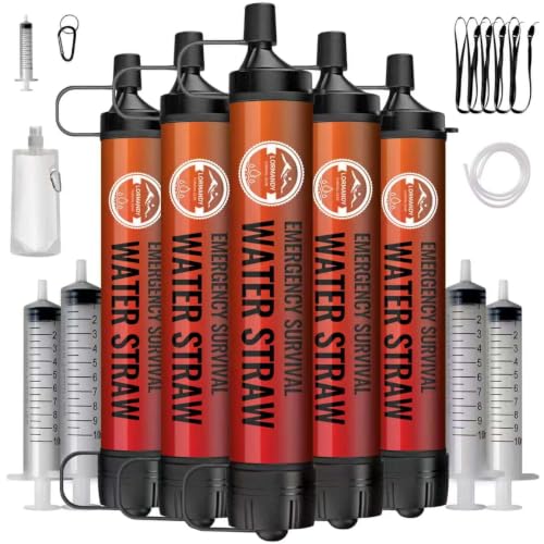 Straw Water Filter 5 Pack - Outdoor Camping & Hiking - Image 2