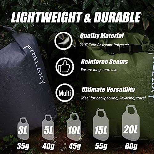 Frelaxy Dry Bag 5 Pack, Ultralight Waterproof Dry Sack - Image 6