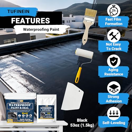 Rubber Liquid Waterproof Sealant, TUFINEIN 53oz/1.5kg | Home Repair - Image 4