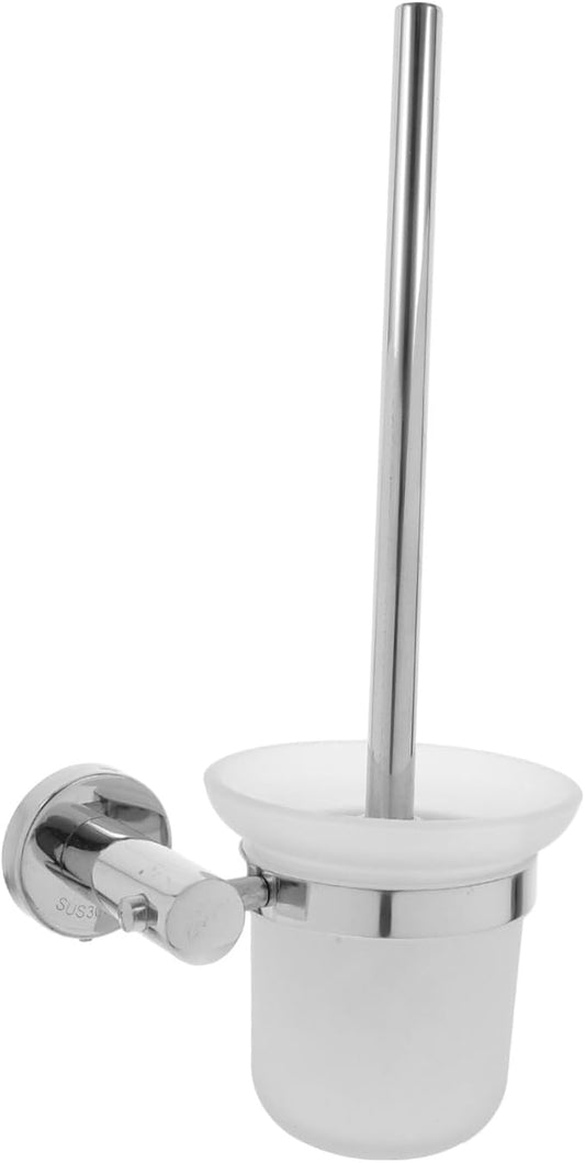 Bathroom Accessory Set Stainless Steel Toilet Brush Holder Wall-Mounted Cleaning Tool Toilet Bowl Brush and Holder Home Essentials