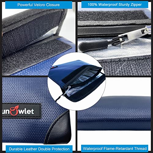 Fireproof Waterproof Money Document Bag, 11"x7.7", Blue - Image 7