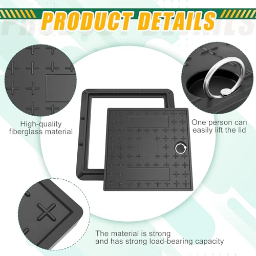 18 x 18 Inches Frp Solid Square Septic Tank Lid and Base - Image 4