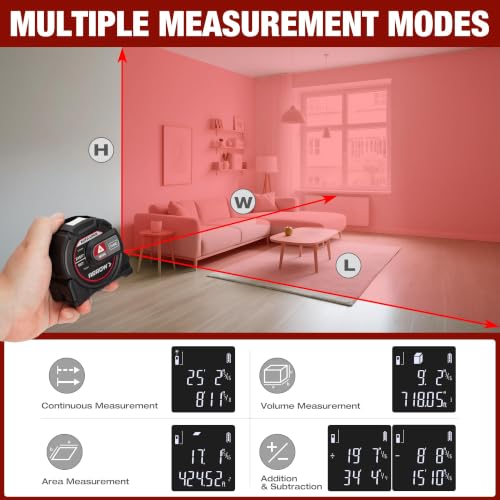 Arrow 2-in-1 Laser Tape Measure, 215Ft/65m Laser Distance - Image 5