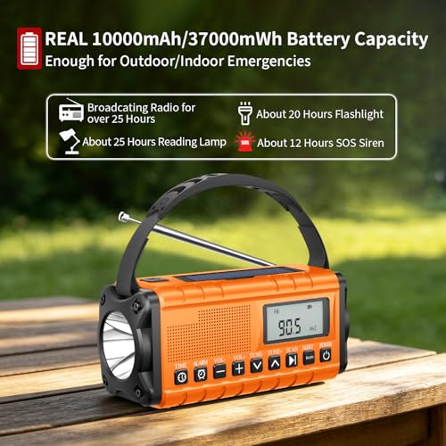 10000mAh/37000mWh Emergency Radio-Weather Radio Portable - Image 6