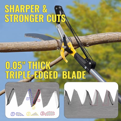 10.5FT Pole Saw for Tree Trimming, 2-In-1 Manual Tree - Image 6