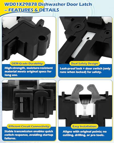 Upgrade WD01X29878 Dishwasher Door Latch Assembly Replacement - Image 4