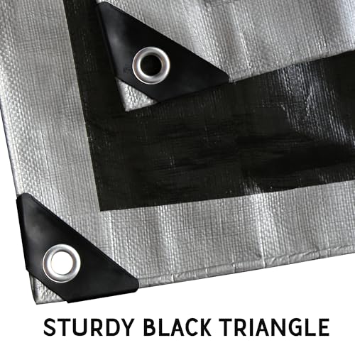 STARPYNG-12 Mil Silver/Black 12x16 Feet Tarp-Heavy Duty - Image 3