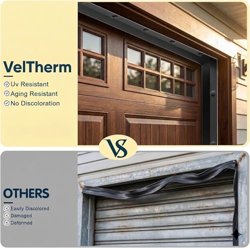 VelTherm 9FT Garage Door Bottom Seal, Black Garage Door | Home Repair - Image 6