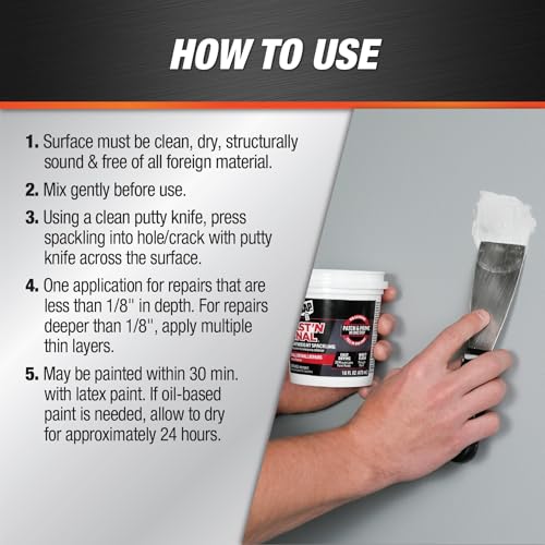DAP Fast 'N Final Lightweight Spackling, White, 8 Oz (7079812140) - Image 5