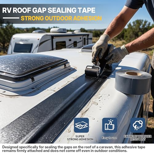 32.8ft X 4in EPDM Rubber Roofing Seam Tape, Self Adhesive - Image 6