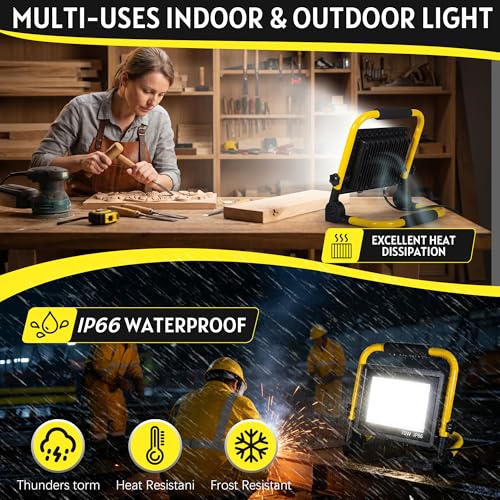 10000LM Portable LED Work Light, IP66 Waterproof for Garage - Image 4