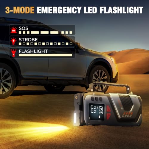 Jump Starter with Air Compressor Car Emergency Kits for Vehicles - Image 5
