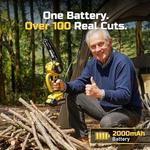6-Inch Mini Chainsaw Cordless, 21V 2.0Ah Battery Powered - Image 6