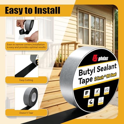 1 Pack Butyl Sealant Tape 2" X 90' - Double Sided - Black - Image 6