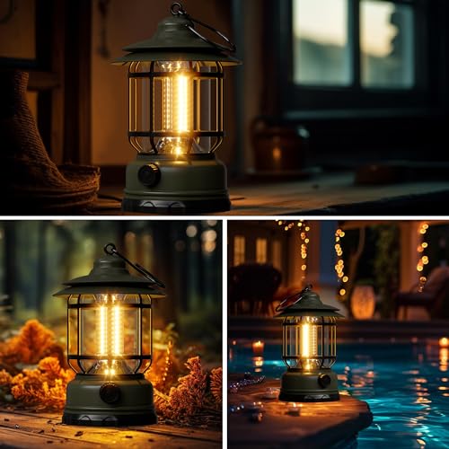 Camping Lanterns Battery Powered Rechargeable Lights,3 Pack Green - Image 7