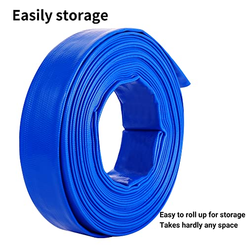 2" (Flat 3.4’’ width) x 100 FT Pool Backwash Hose Kit with Male - Image 7