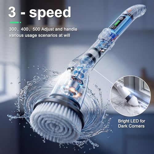 Cordless Electric Spin Scrubber with Extendable Long Handle - Image 3