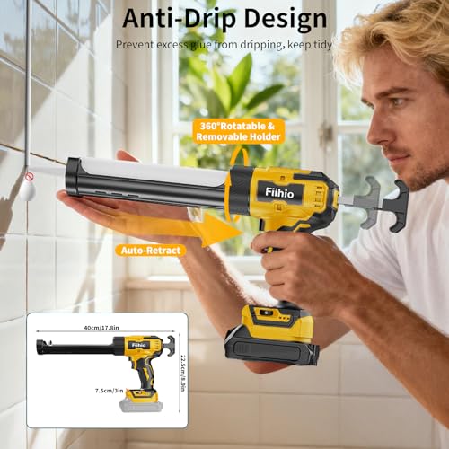 Cordless Caulking Gun Compatible with Dewalt 20V Max | Caulking Tools - Image 5