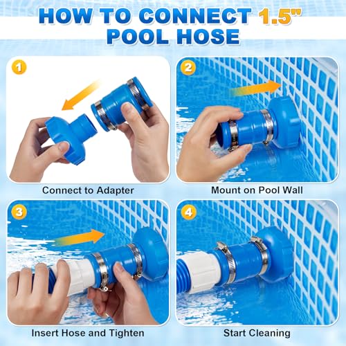1 Set Pool Vacuum Hose Adapter Kit Compatible with Intex Adapter - Image 7