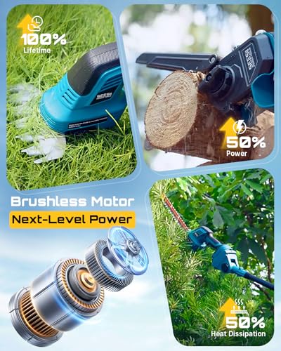 SEESII 6-in-1 Cordless Pole Saw & Hedge Trimmer Combo - Image 5