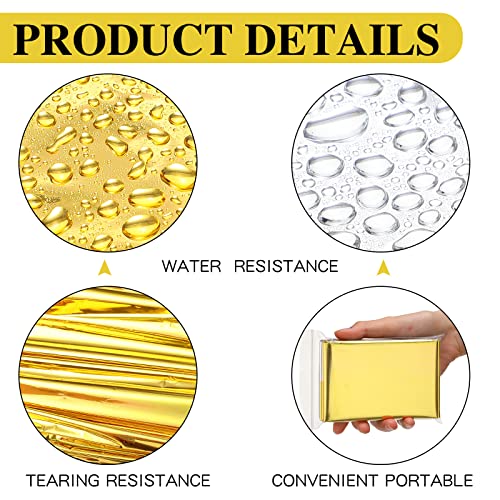 100 Pack Emergency Thermal Blankets Foil Space, Gold, Silver - Image 4