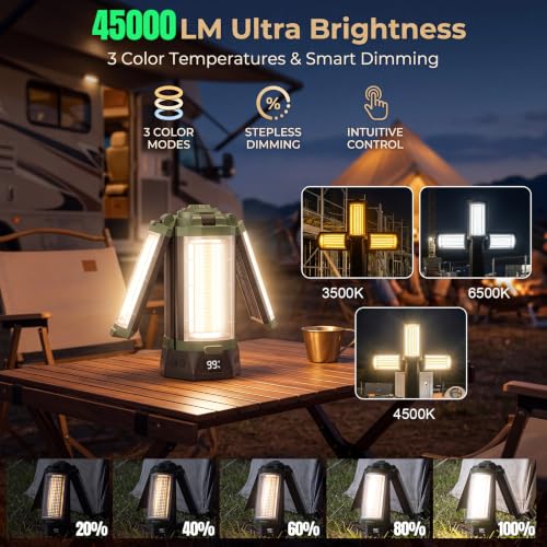 450W Solar 45000MAh Camping Light with Stand Rechargeable - Image 4