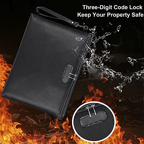Fireproof Document Bag with Lock,Waterproof Money Pouch - Image 5