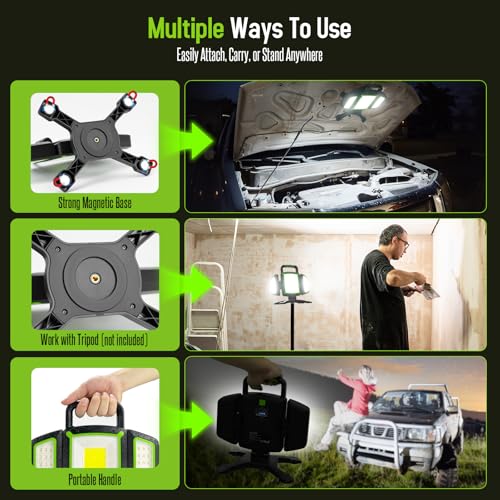30W Rechargeable LED Work Light, 3000LM Magnetic - Image 6