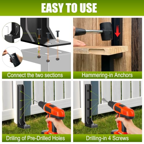 2 Pack Fence Post Repair Kit - 31.6" H Heavy Duty Fence | Home Repair - Image 7