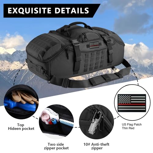 Hannibal Tactical 65L Large Duffle Bag, 3-in-1 Tactical | Home Repair - Image 4