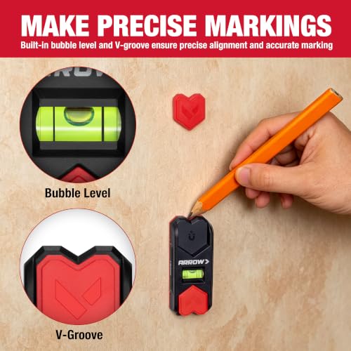 ARROW Magnetic Stud Finder and Level, 2 Removable Magnetic - Image 4