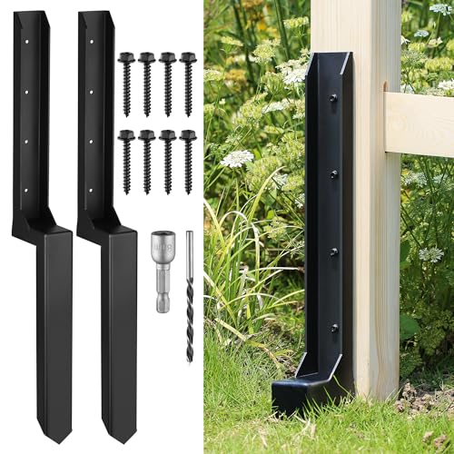 Fence Post Repair Kit, Heavy Duty One-Piece Steel Anchor & - Image 2