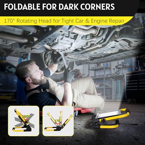 10000LM Portable LED Work Light, IP66 Waterproof for Garage - Image 5