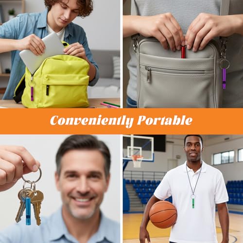 200 Pcs Aluminum Emergency Whistles with Keychains - Image 6