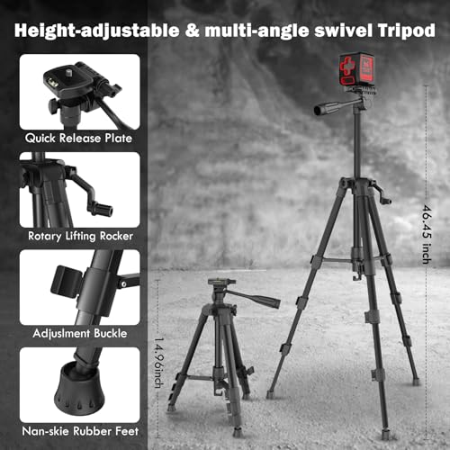 Self Leveling Laser Level 100ft, Green Cross Line with Tripod - Image 4