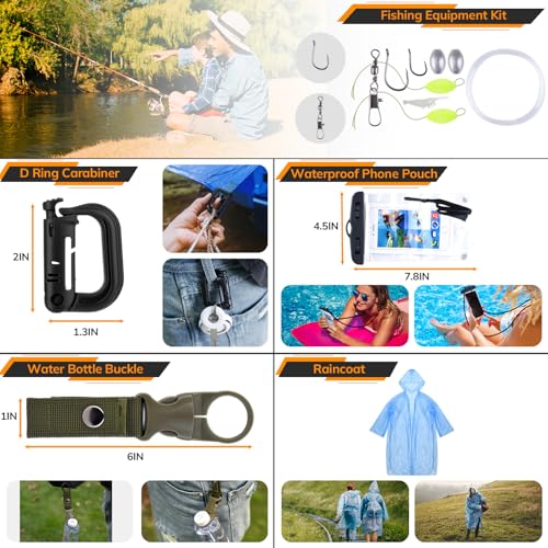 Survival Kit, 250pcs Survival Tools Tactical Gear and Trauma Bag - Image 7