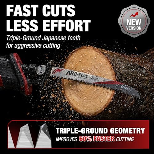 EZARC Arc Edge Reciprocating Saw Blades, 12-Inch 6TPI for Pruning - Image 3