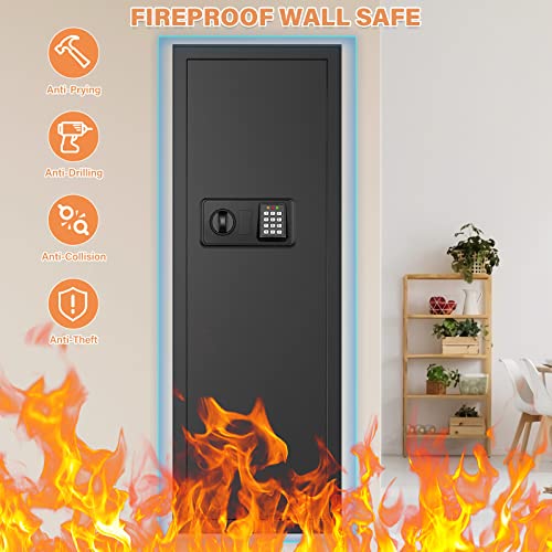 Black 43.3" Tall Fireproof Wall Safe Between Studs 16" Centers - Image 4