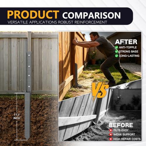 Fence Post Repair Kit – Heavy Duty Anchor for Leaning Wood - Image 6